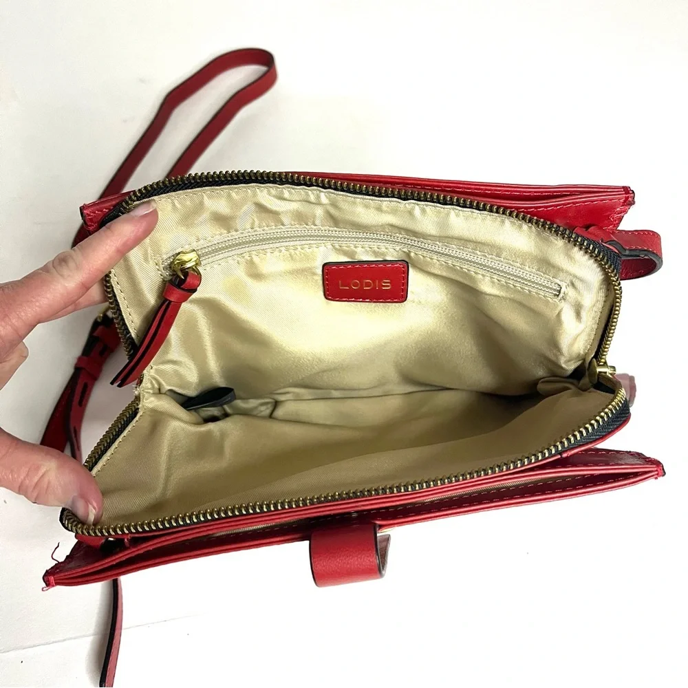 Lodis Red Leather Crossbody - Picture 9 of 12